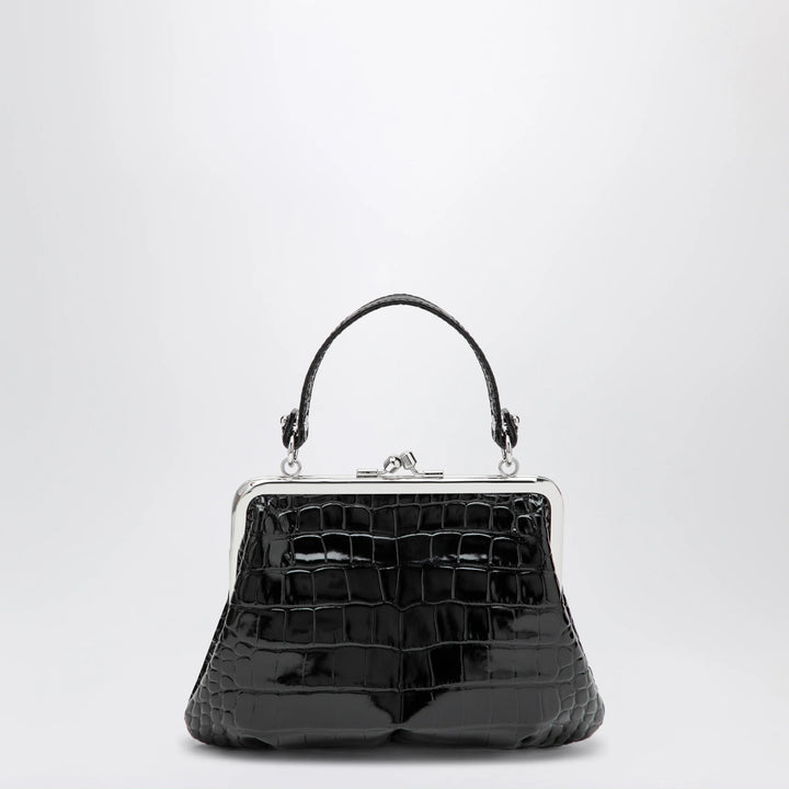 Vivienne Westwood - Granny Frame purse in croc-embossed black leather