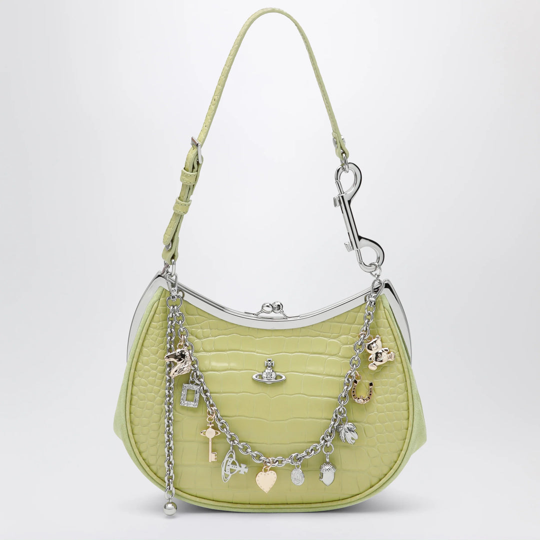 Vivienne Westwood - Charm bag in lime croc-effect patent leather