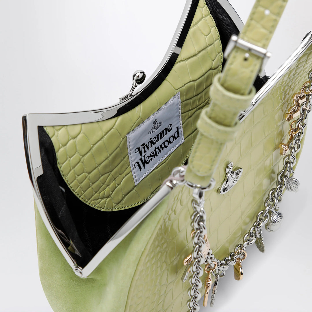 Vivienne Westwood - Charm bag in lime croc-effect patent leather