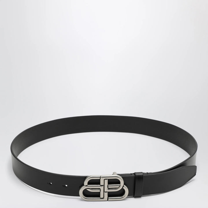 Balenciaga - Black BB leather belt