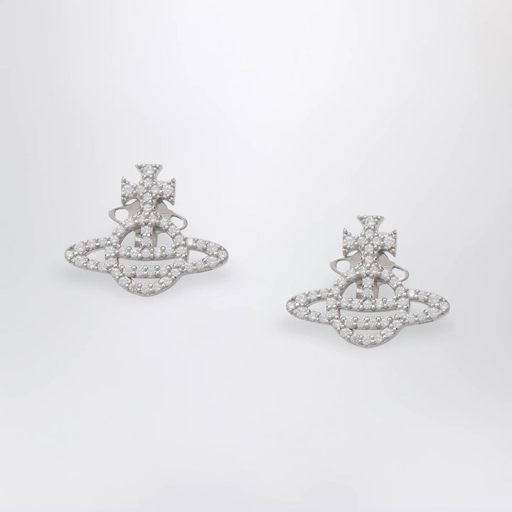 Vivienne Westwood - Platinum-Tone Metal Orb Earrings with Crystals