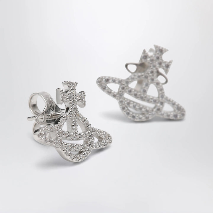 Vivienne Westwood - Platinum-Tone Metal Orb Earrings with Crystals