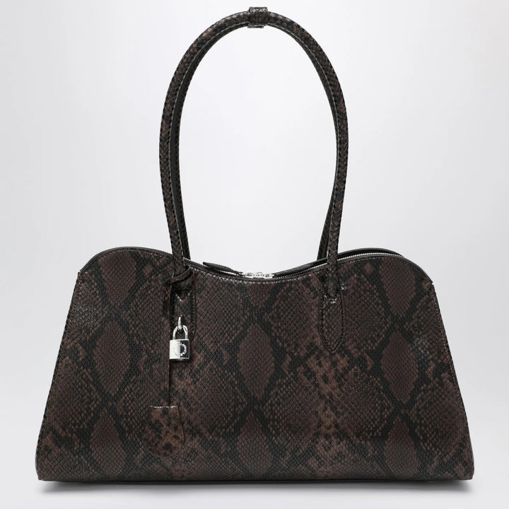 Stella McCartney - Espresso snake-effect Ryder tote bag