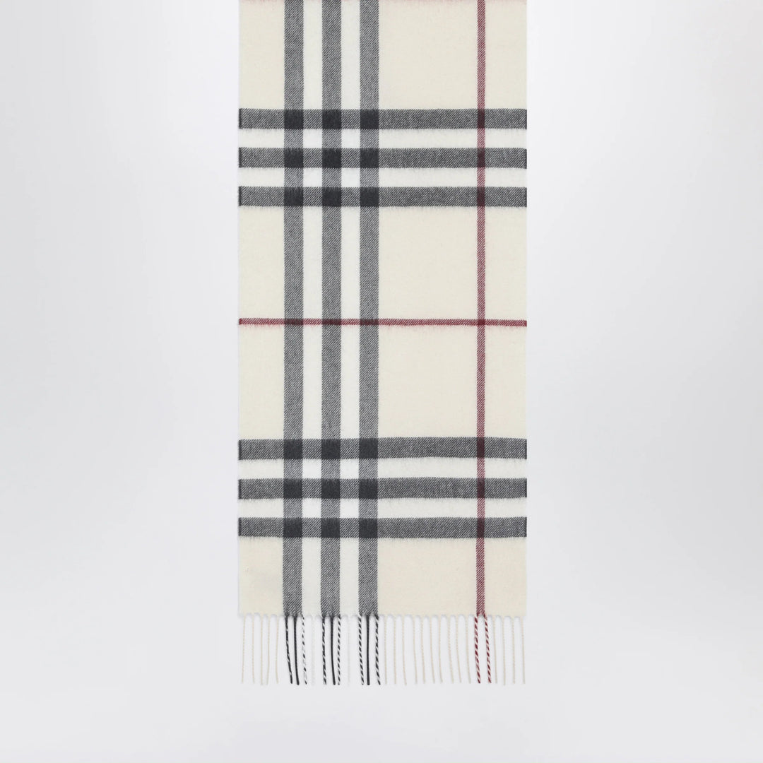 Burberry - Check cashmere scarf in stone