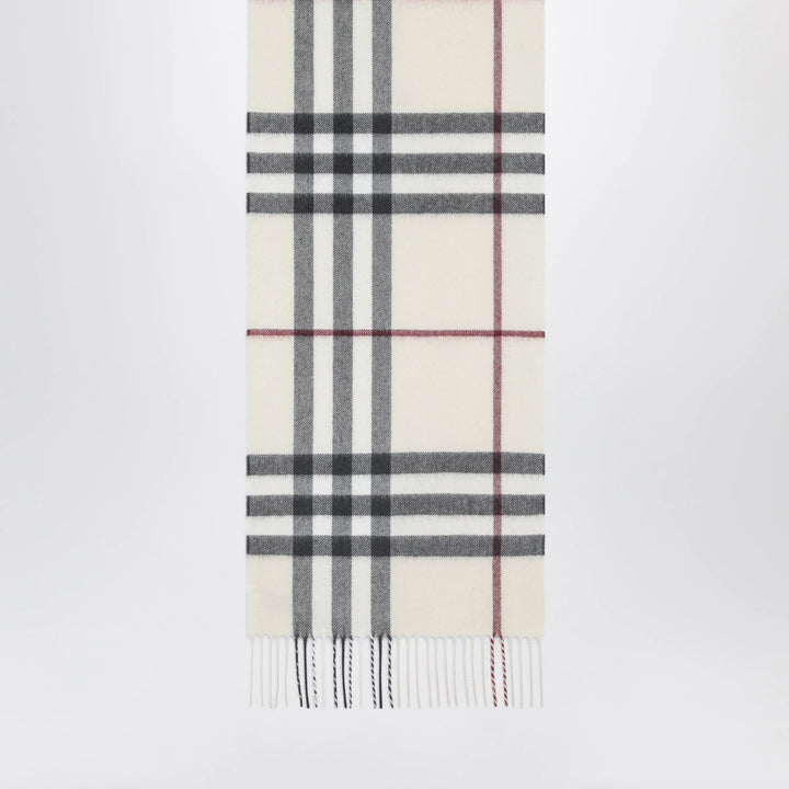 Burberry - Check cashmere scarf in stone