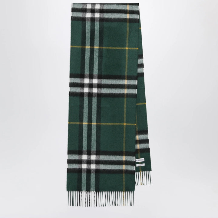 Burberry - Cashmere Check scarf in dark fern green