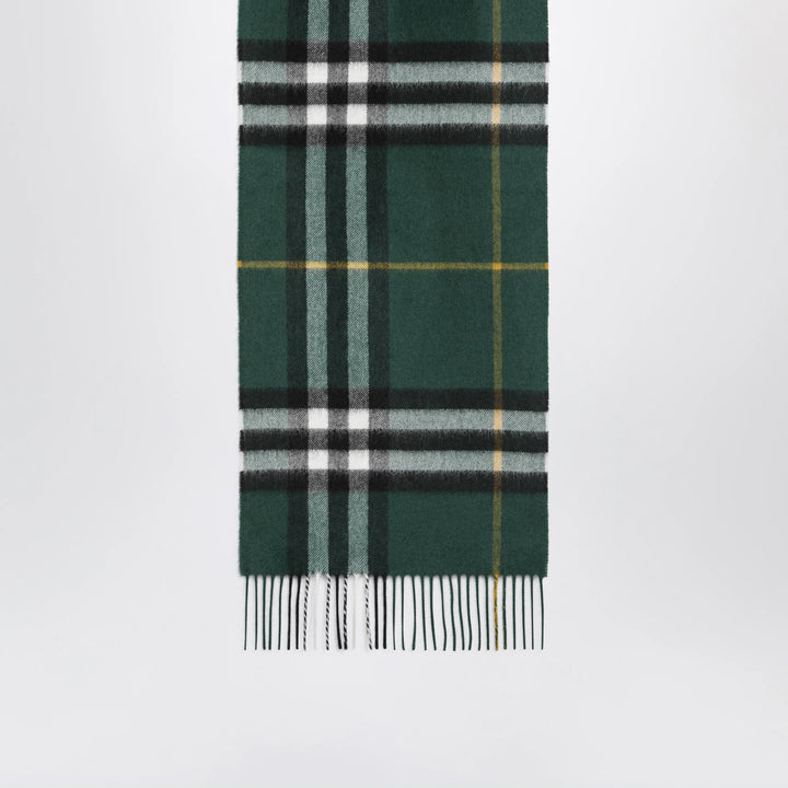 Burberry - Cashmere Check scarf in dark fern green
