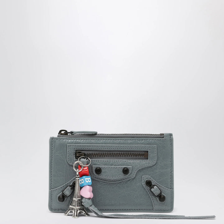 Balenciaga - Le City long coin and card holder in lambskin, blue-grey