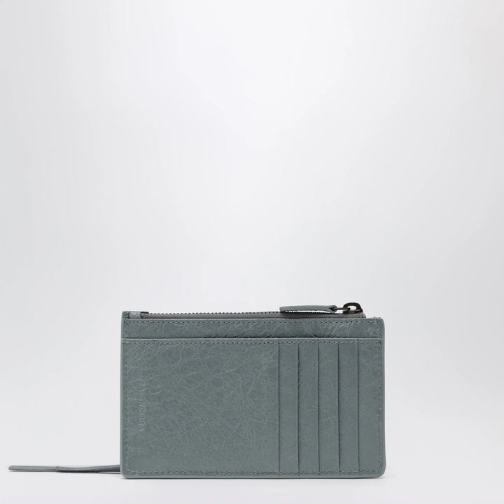 Balenciaga - Le City long coin and card holder in lambskin, blue-grey