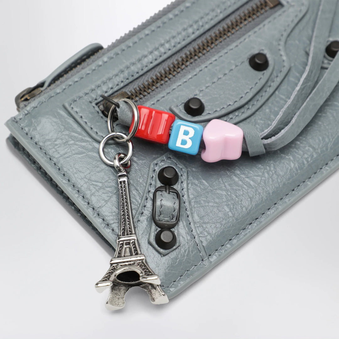 Balenciaga - Le City long coin and card holder in lambskin, blue-grey