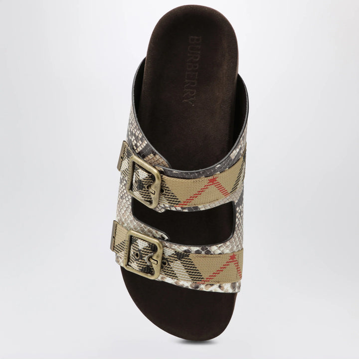 Burberry - Urchin sandals in leather with python print