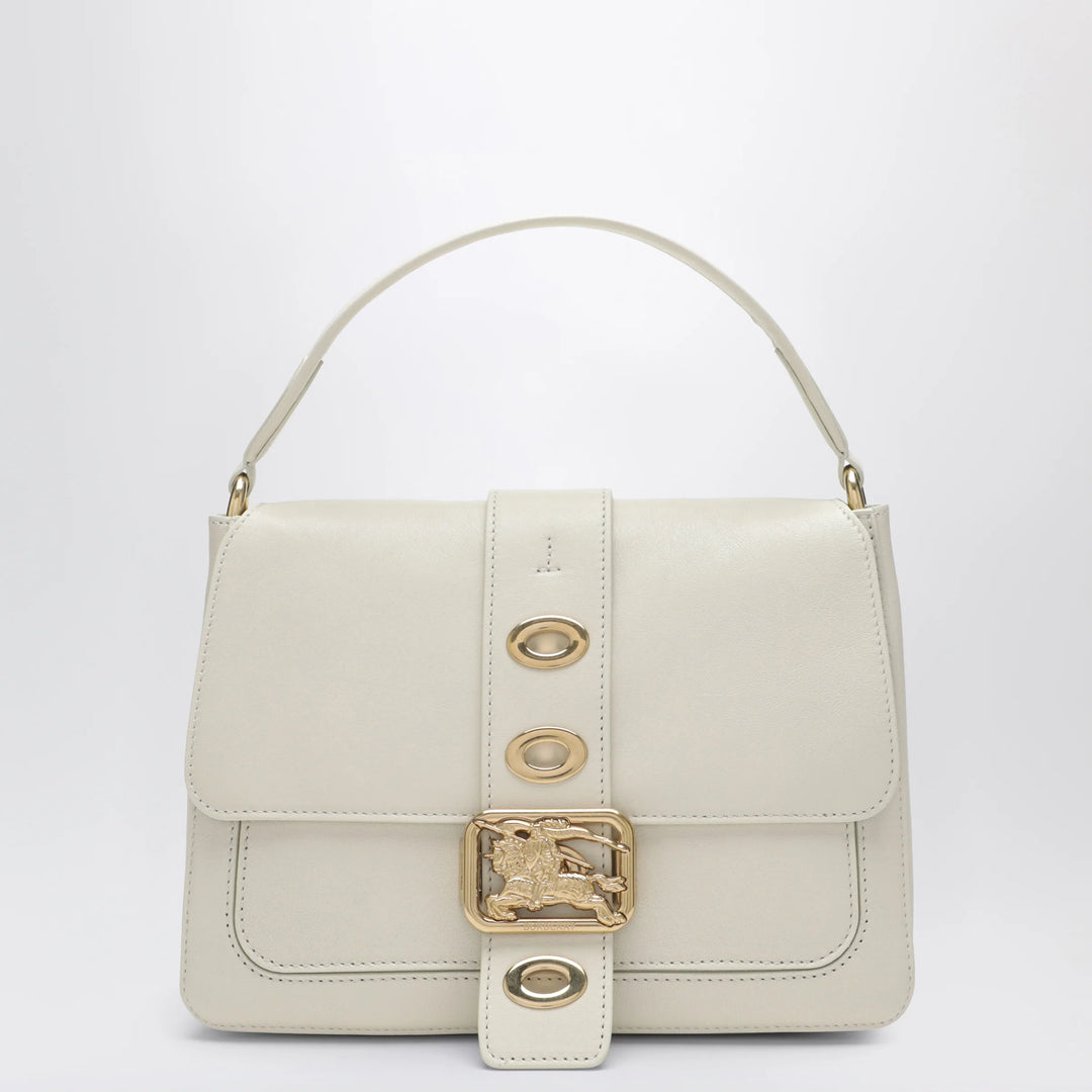 Burberry - Small Rider shoulder bag in beige lambskin