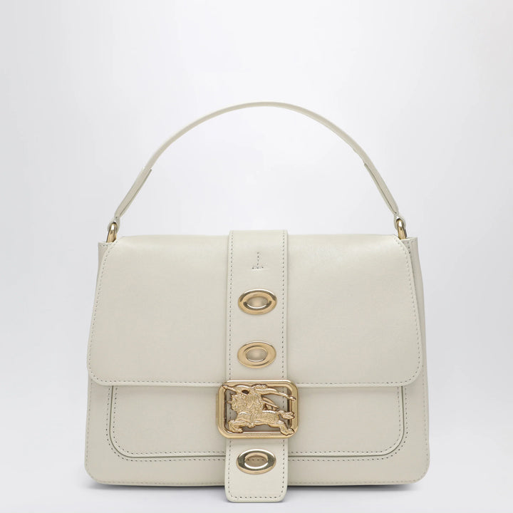 Burberry - Small Rider shoulder bag in beige lambskin