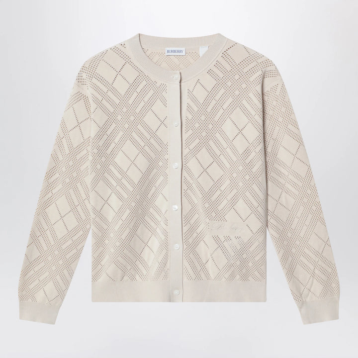Burberry - Openwork cotton cardigan in light beige