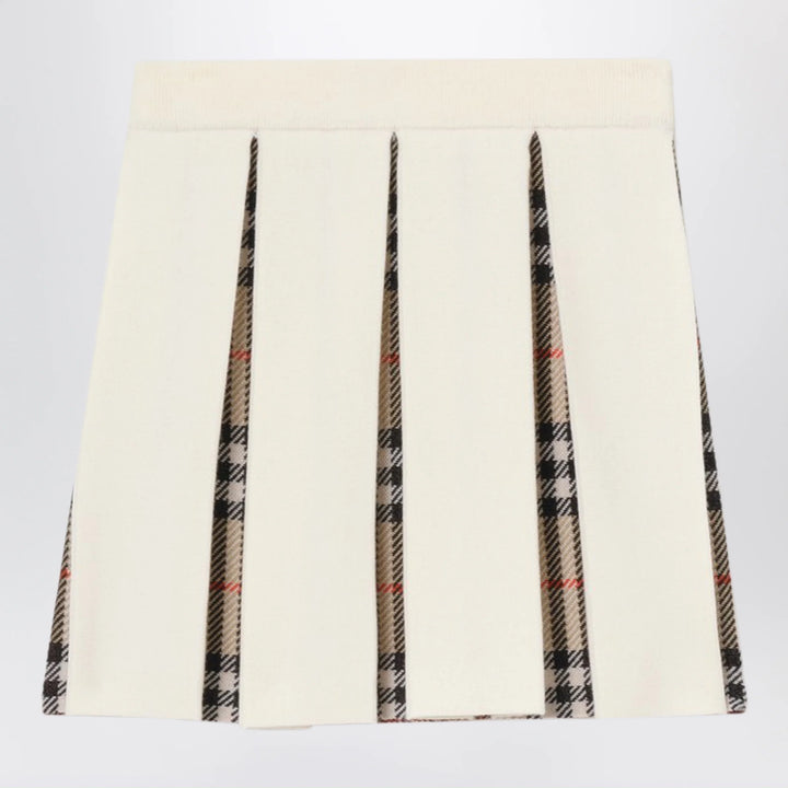Burberry - Check wool-blend pleated skirt