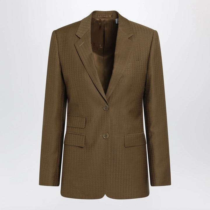 Burberry - Tailored single-breasted wool and mohair brown jacket