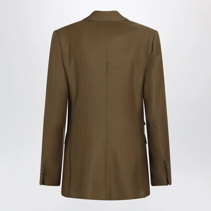 Burberry - Tailored single-breasted wool and mohair brown jacket