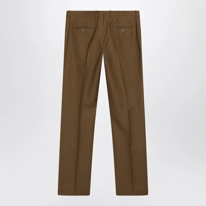 Burberry - Brown wool and mohair trousers Brand Apparel &amp; Accessories > Clothing > Pants