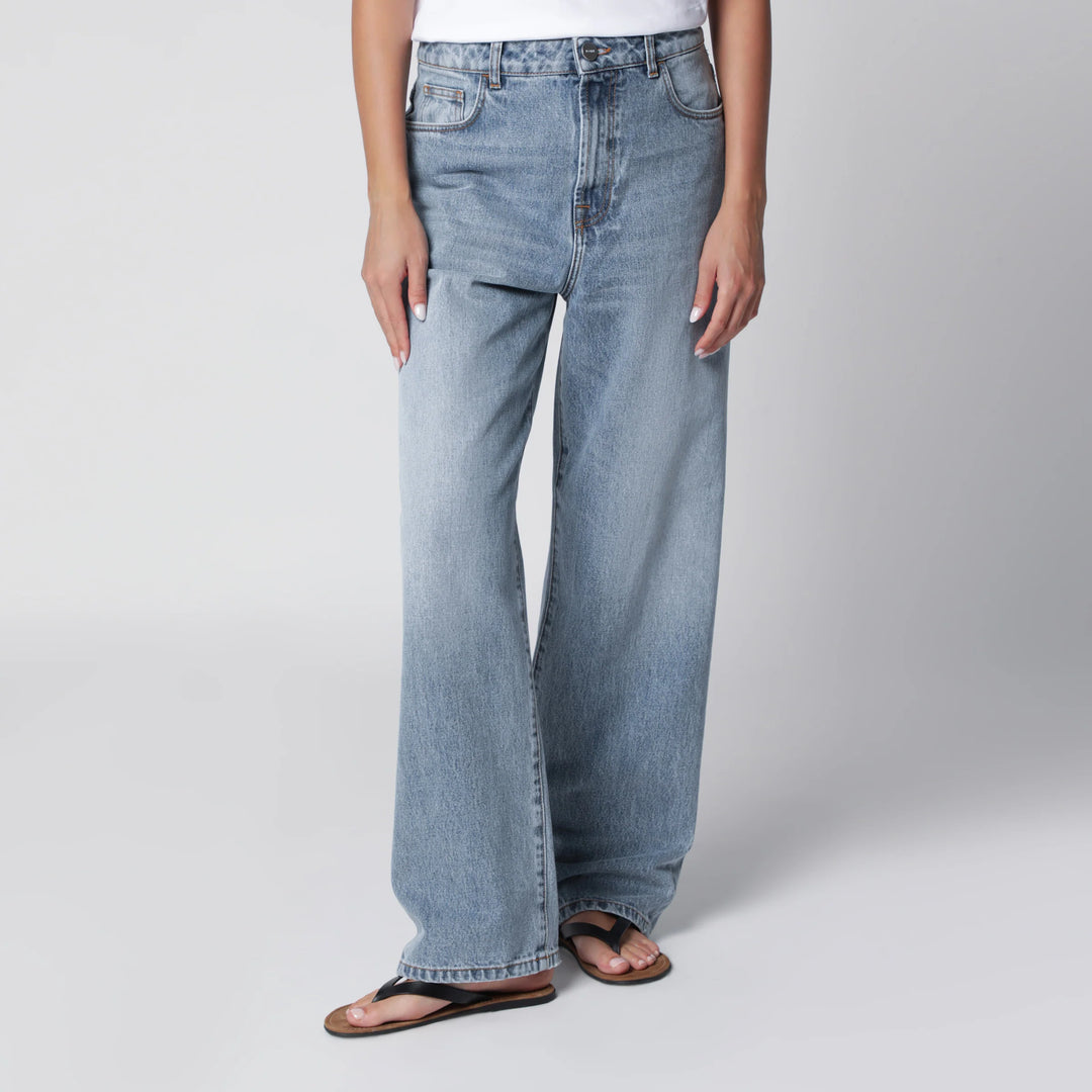 Róhe - Blue Washed-Effect Bruun Wide-Leg Jeans