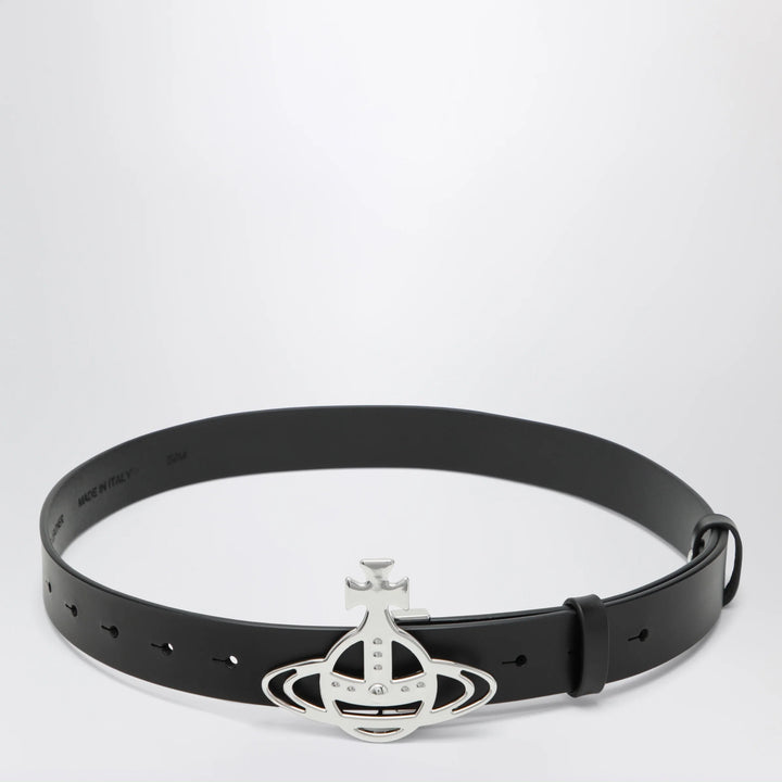Vivienne Westwood - Leather belt with Orb buckle in black