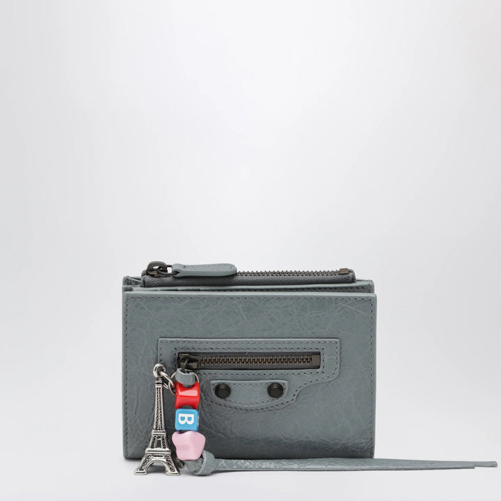 Balenciaga - Le City bifold lambskin wallet in blue-grey