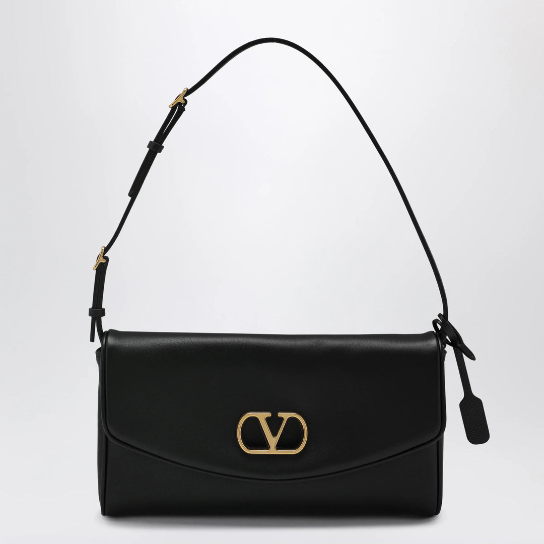 Valentino Garavani - Devain VLogo leather clutch shoulder bag in black