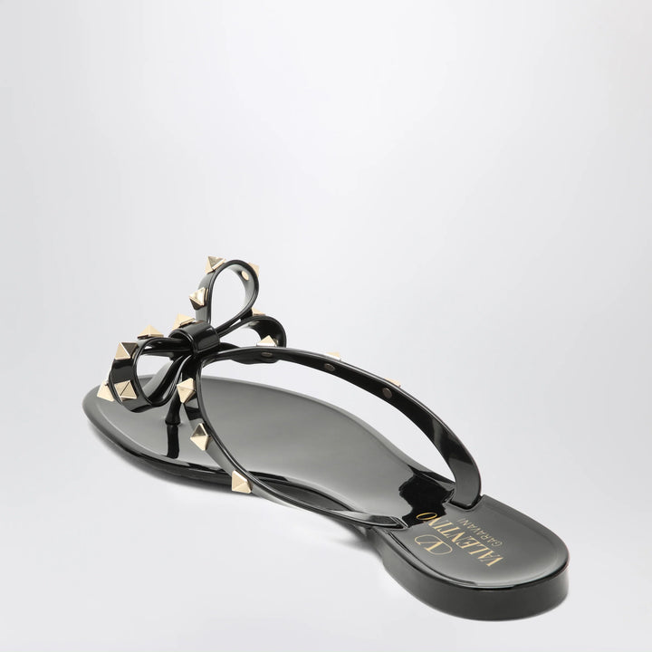 Valentino Garavani - Black Rockstud Flat Sandals
