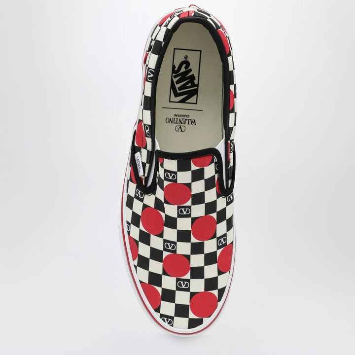 Valentino Garavani X Vans - Slip-On Sneakers black/red with VLogo Checkerboard print and polka-dot detail
