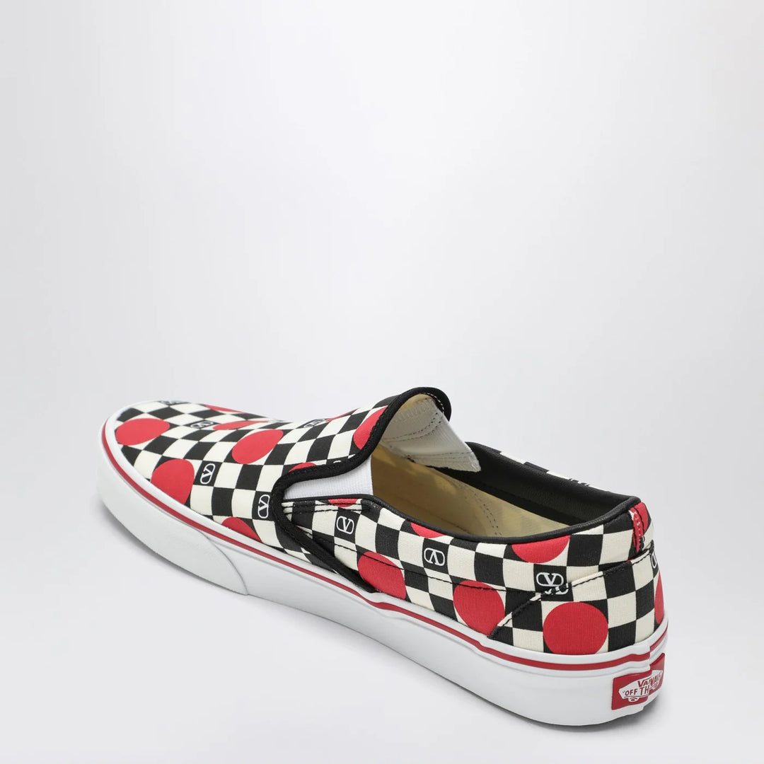 Valentino Garavani X Vans - Slip-On Sneakers black/red with VLogo Checkerboard print and polka-dot detail