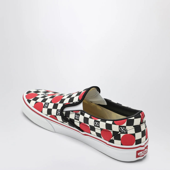 Valentino Garavani X Vans - Slip-On Sneakers black/red with VLogo Checkerboard print and polka-dot detail
