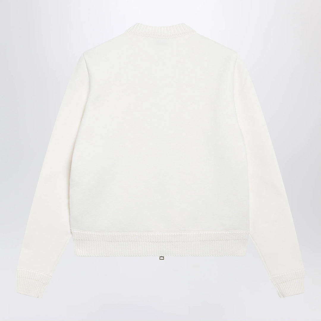 Moncler - White padded zip-up sweatshirt