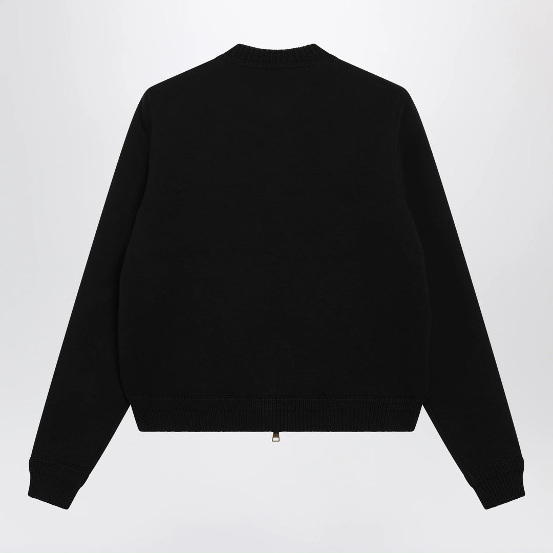 Moncler - Black padded zip-up sweatshirt