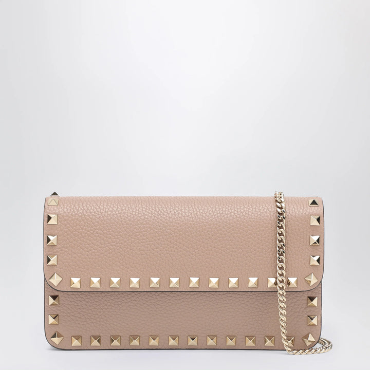 Valentino Garavani - Garnet calfskin Rockstud chain wallet