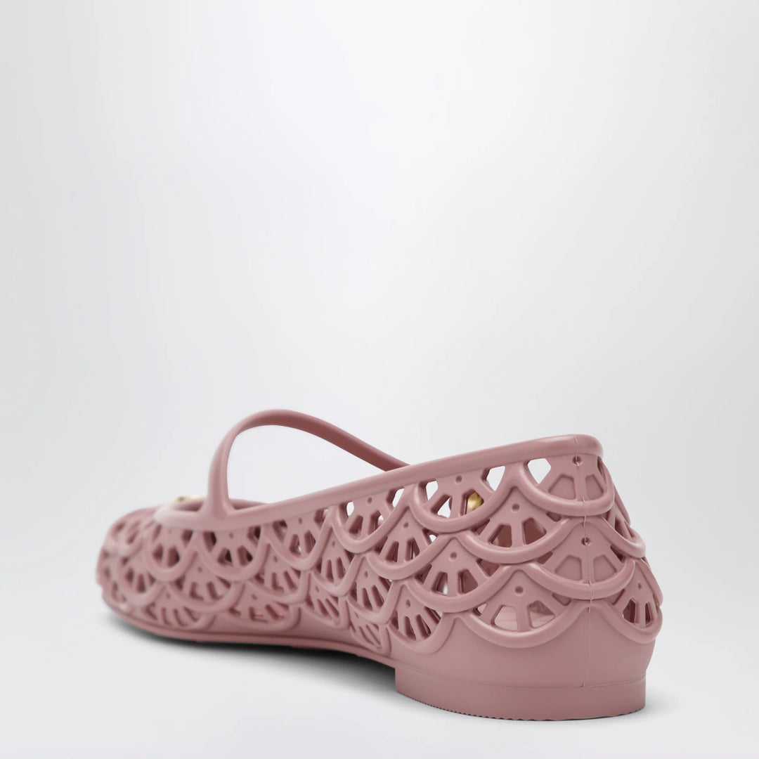 Valentino Garavani - Pink rubber VLogo Signature ballet flats