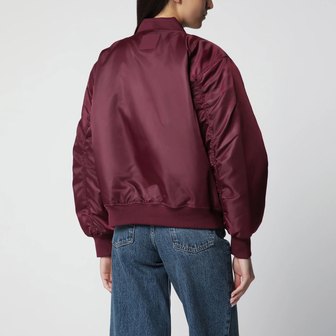 ANINE BING - Leon zip-up bomber jacket in burgundy
