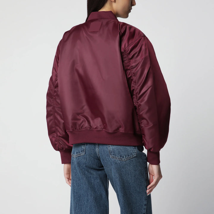 ANINE BING - Leon zip-up bomber jacket in burgundy
