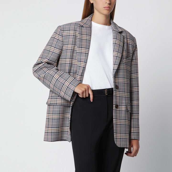 ANINE BING - Single-breasted check blazer