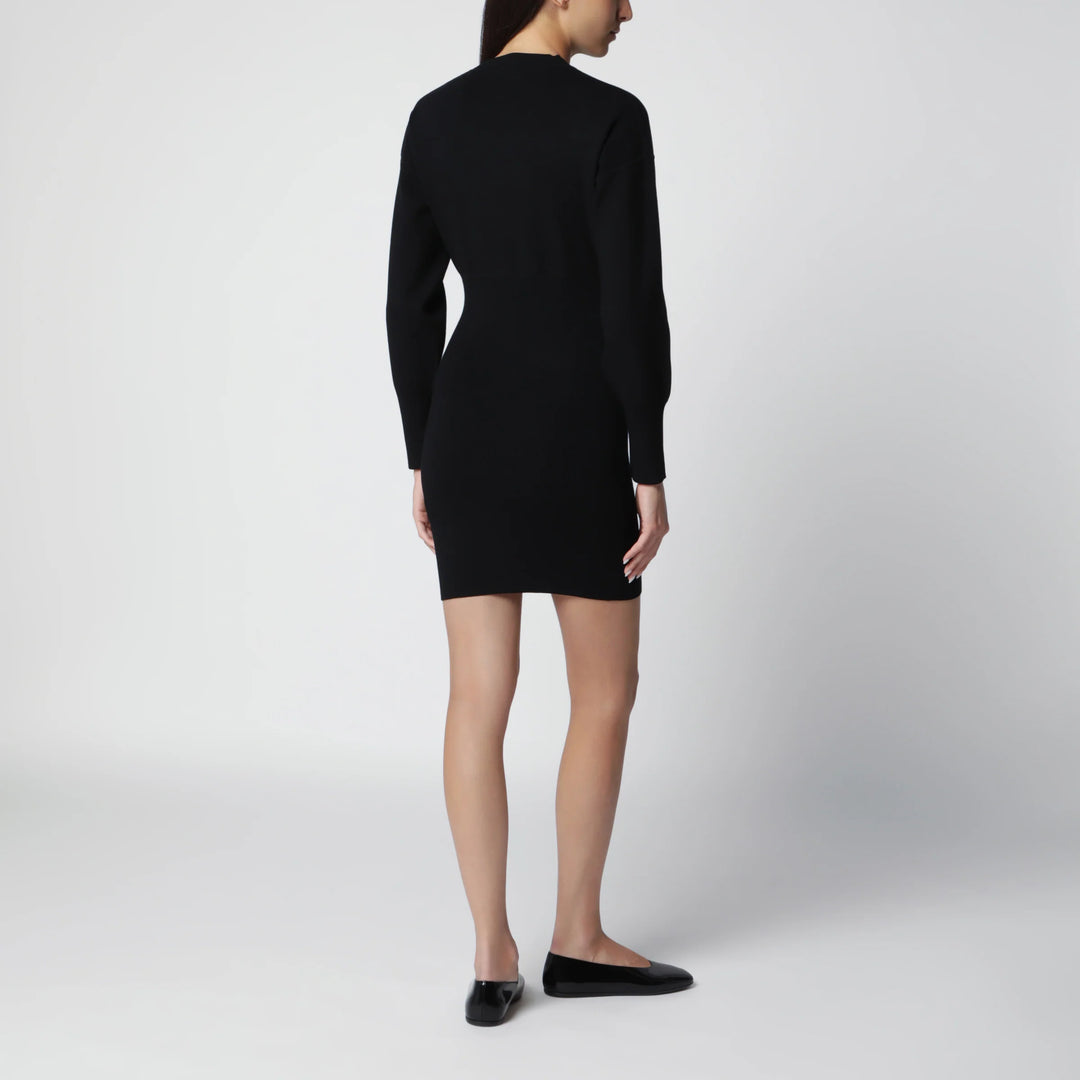 ANINE BING - Black stretch knit mini dress