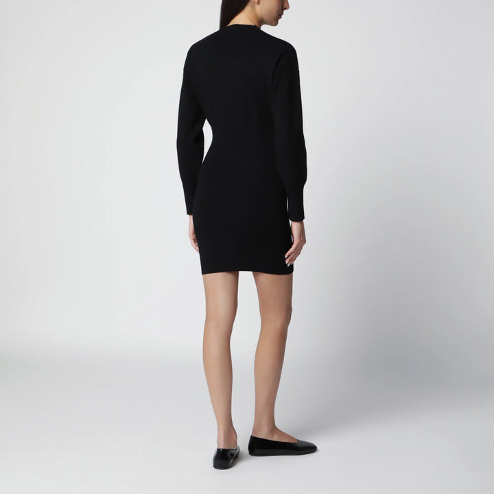 ANINE BING - Black stretch knit mini dress