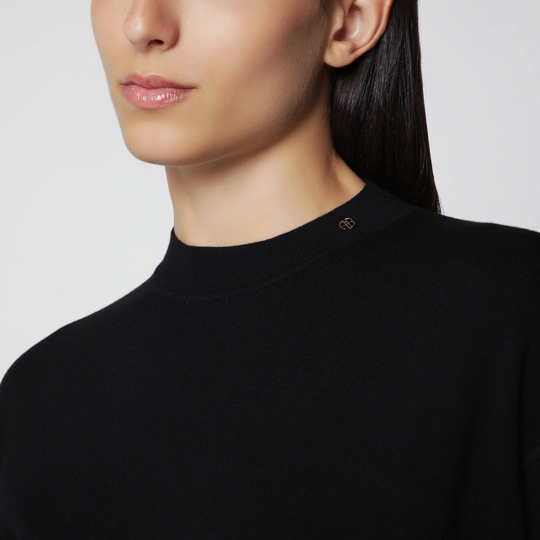ANINE BING - Black stretch knit mini dress