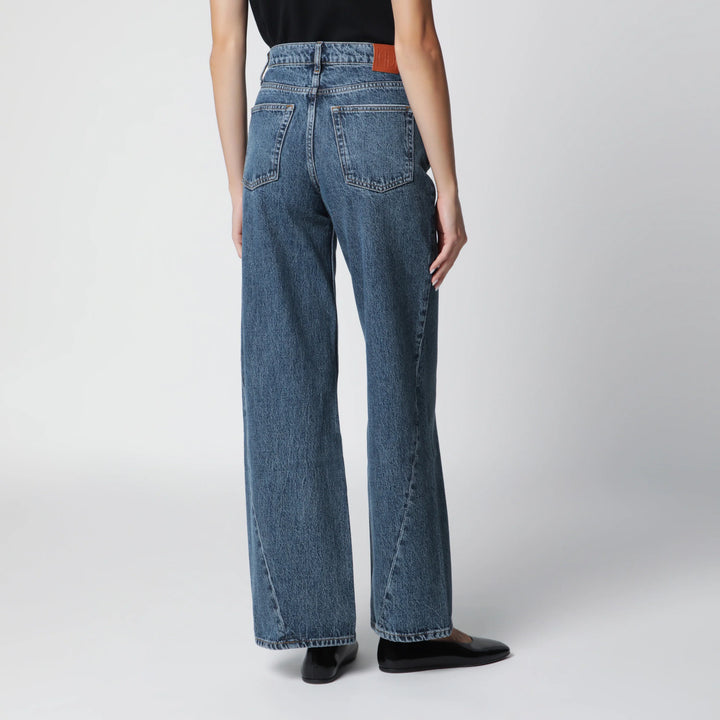 ANINE BING - Washed blue jeans with curved front seams