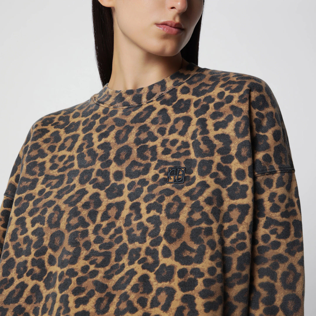 ANINE BING - Miles Hoodie with Leopard Print