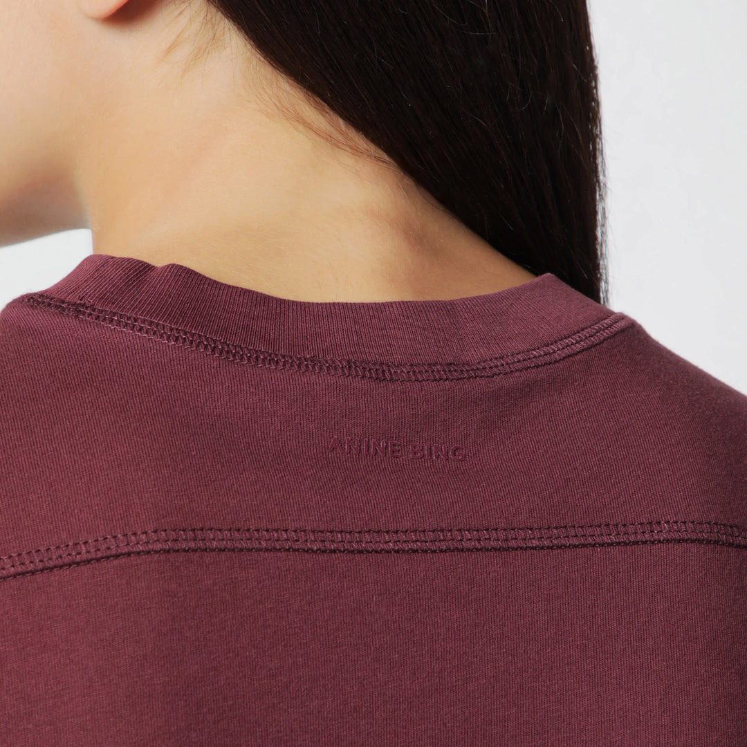 ANINE BING - Burgundy logo-print T-shirt