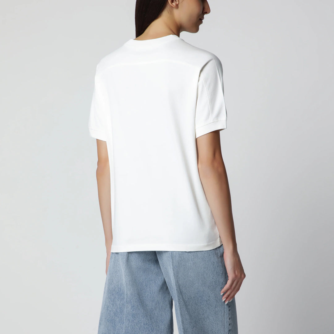 ANINE BING - Cream logo-print T-shirt