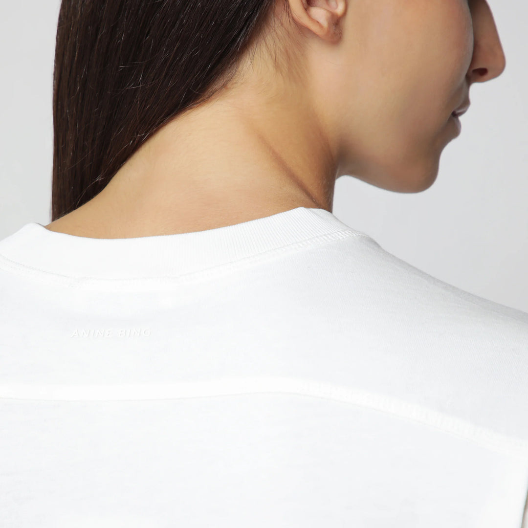 ANINE BING - Cream logo-print T-shirt