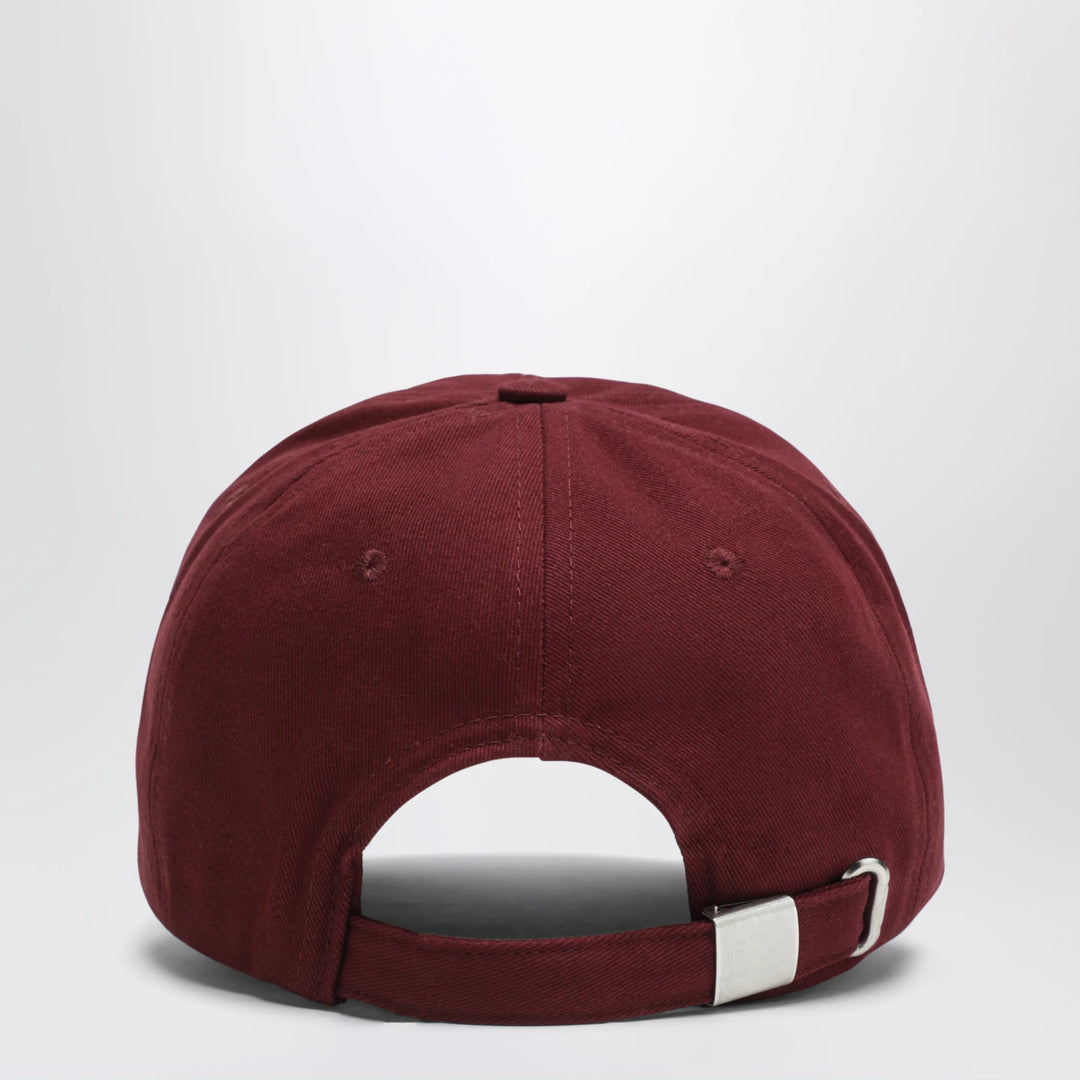 ANINE BING - Burgundy baseball cap with embroidered logo
