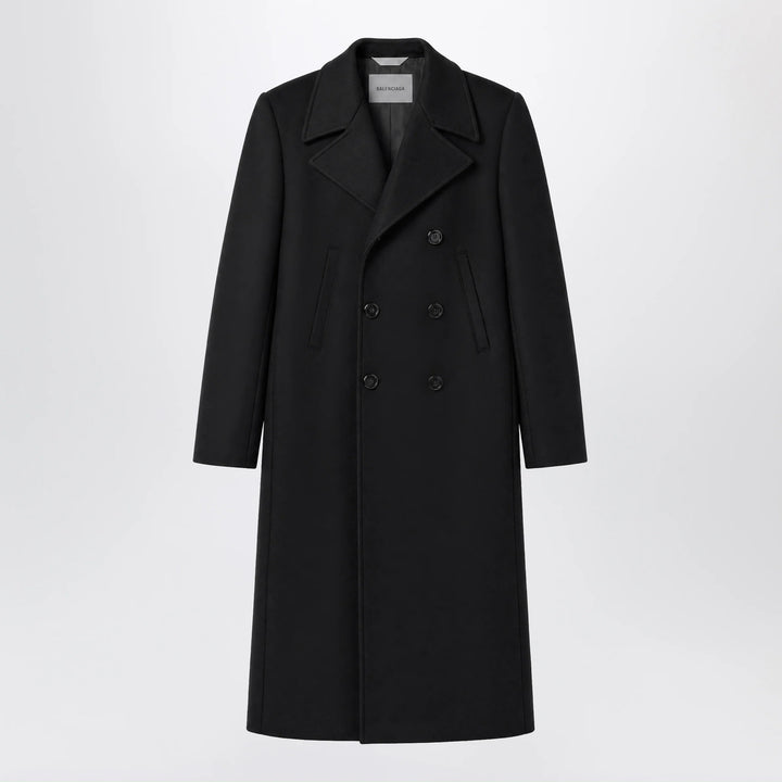 Balenciaga - Long double-face tailored coat in black cotton