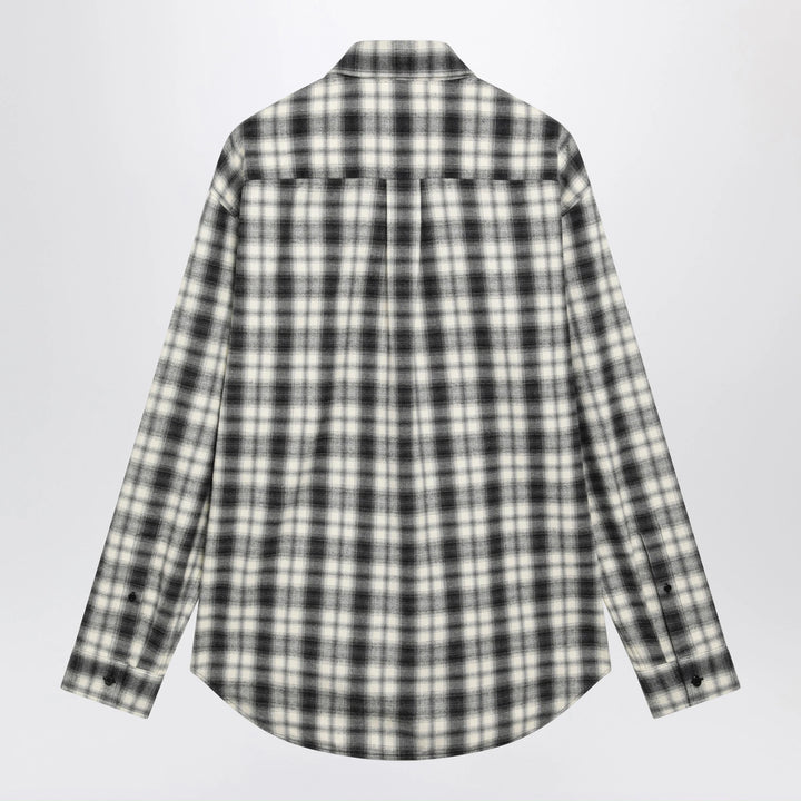 Balenciaga - Regular-fit checked cotton flannel shirt in white/black