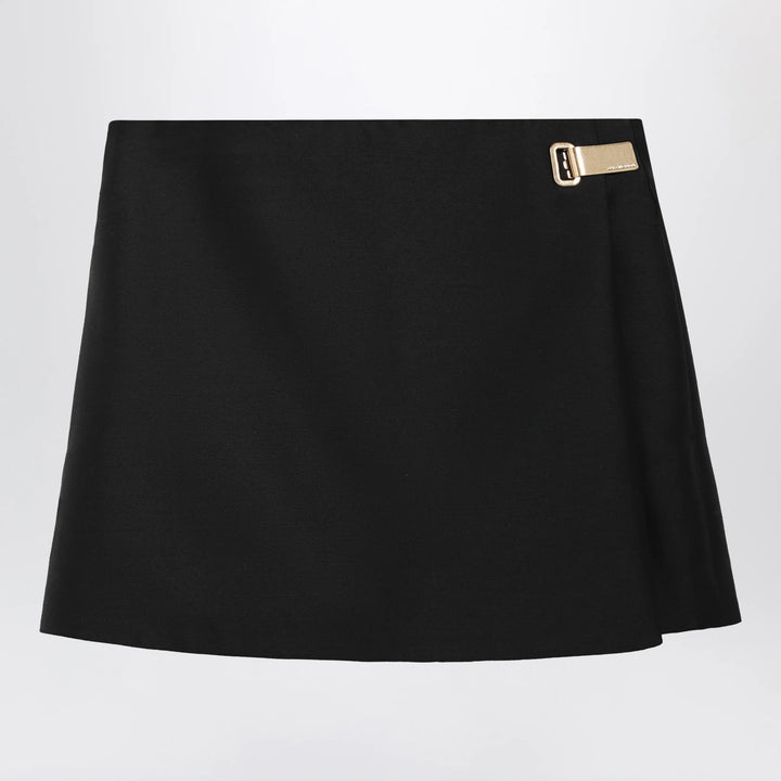 Balenciaga - Black wool and silk mini skirt