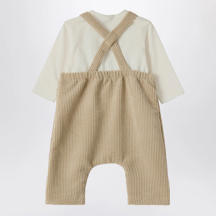 Teddy &amp; Minou - Beige outfit with corduroy overalls